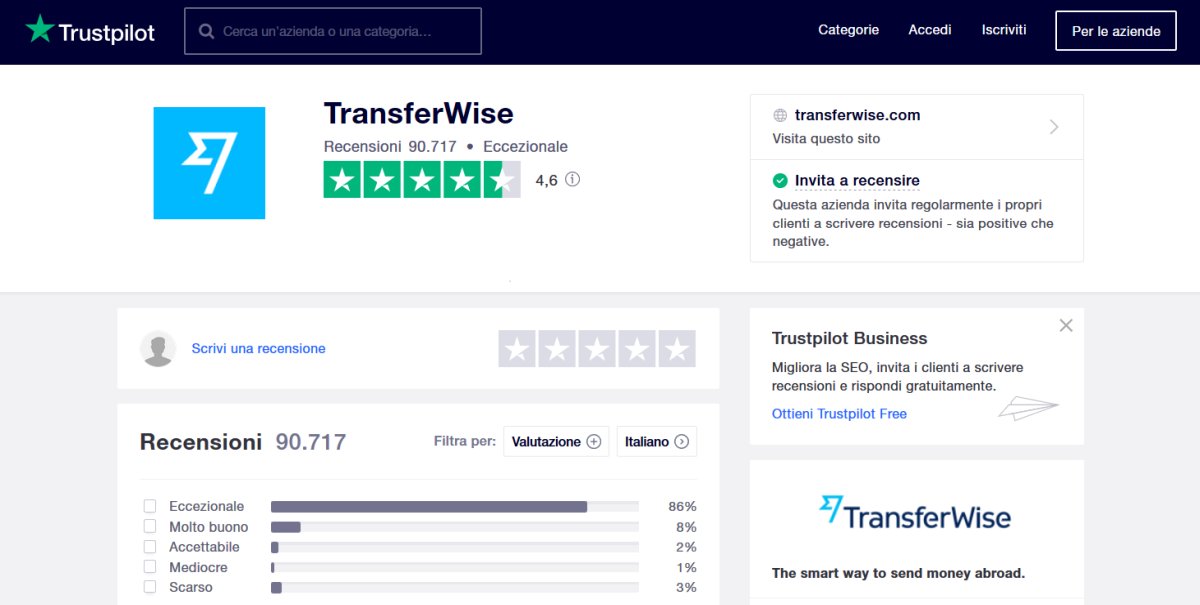 opinioni-transferwise-business-recensione-trustpilot